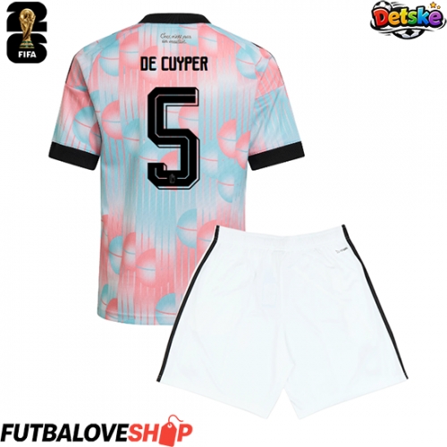 Dres Belgicko Maxim De Cuyper #5 Preč pre deti MS 2026 Krátky Rukáv (+ trenírky)